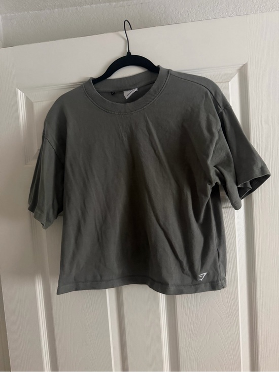 Gymshark Tops - Gymshark Olive Green Cropped Crew Tee